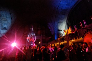 Party in the abandoned Central Terminal. 